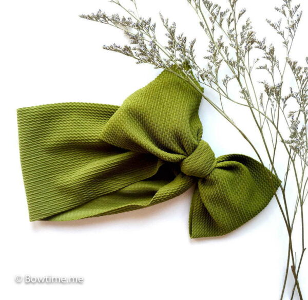 big bow headband olive