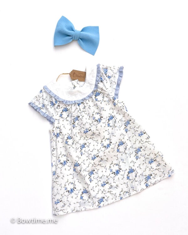 bowtime dainty dress blue