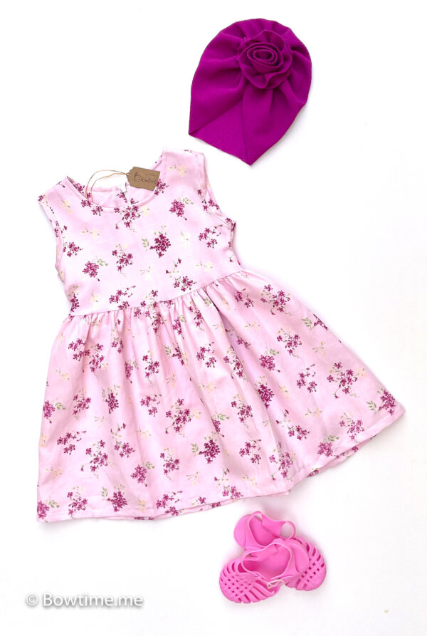 bowtime dainty dress pink details