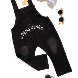 bowtime jumpsuit black penguin back